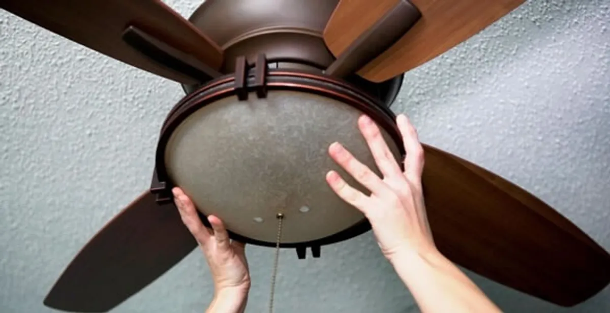 Ceiling fan repair and reinstallation on ceiling mount in Cape Coral, FL