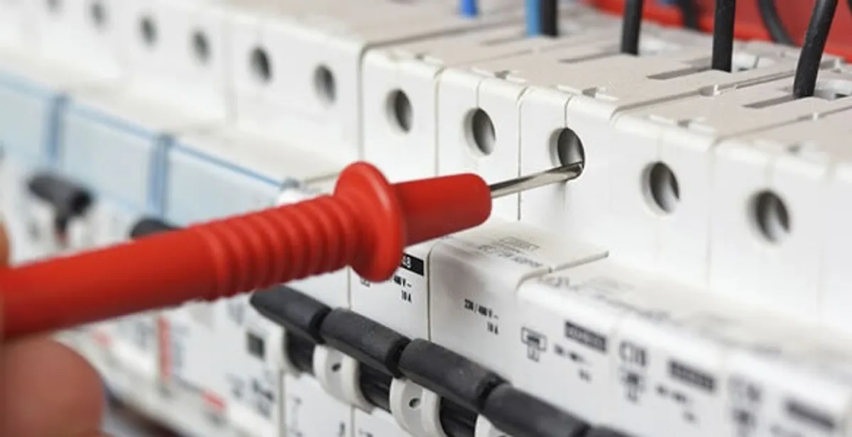 Electrical contractor testing circuit breakers during electrical repair in Sanibel, FL