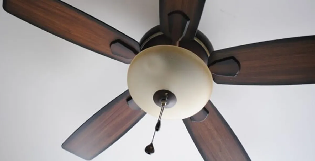 Fully installed ceiling fan with balanced blades and light fixture in Cape Coral, FL